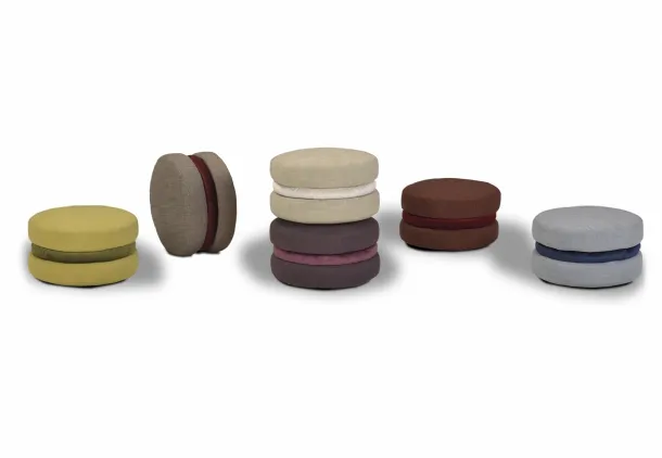 Pouf di design in tessuto Macarons di Calia