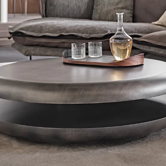 Tavolino in legno finitura brushed Grey Yo-Yo Brushed di Cattelan Italia