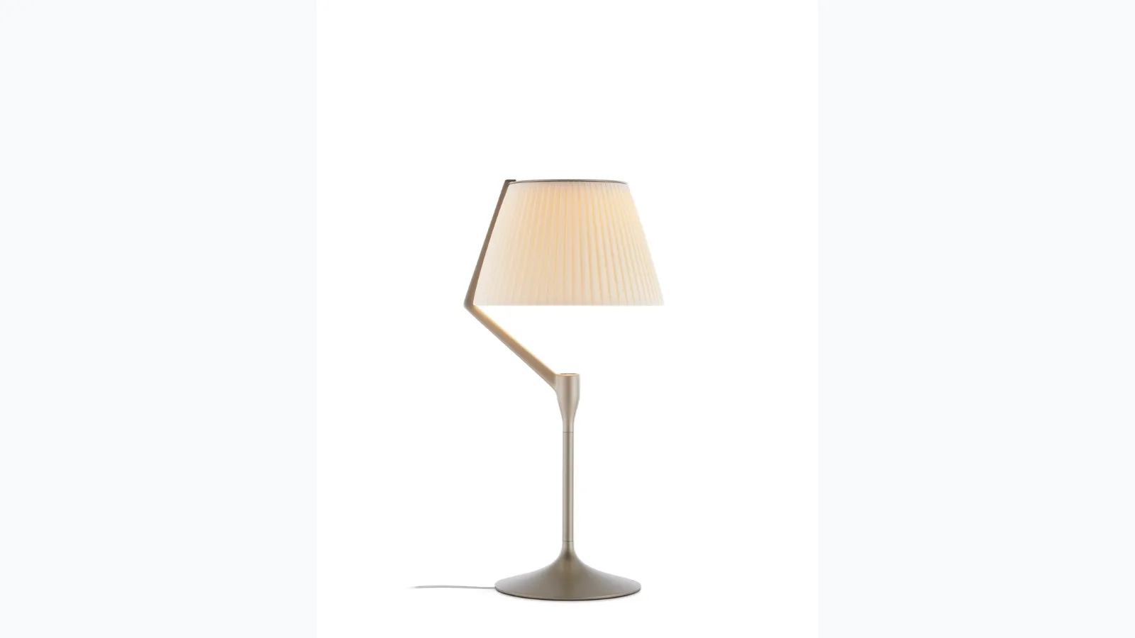 Lampada da tavolo Angelo Stone in alluminio con diffusore rivestito in tessuto di Kartell