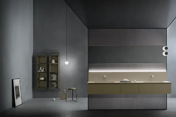 Mobile da Bagno sospeso Eden 03 in laccato SoftTouch di Cerasa