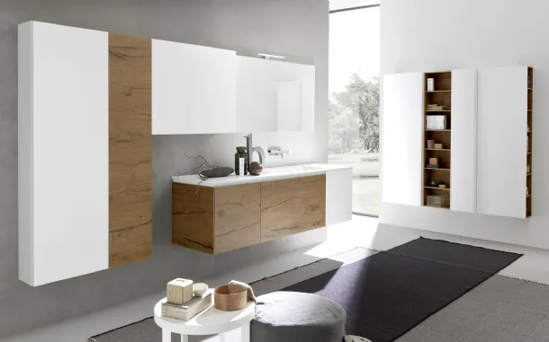 Mobile da Bagno sospeso in melaminico e laccato Lime 2 0 Comp 203 di Azzurra