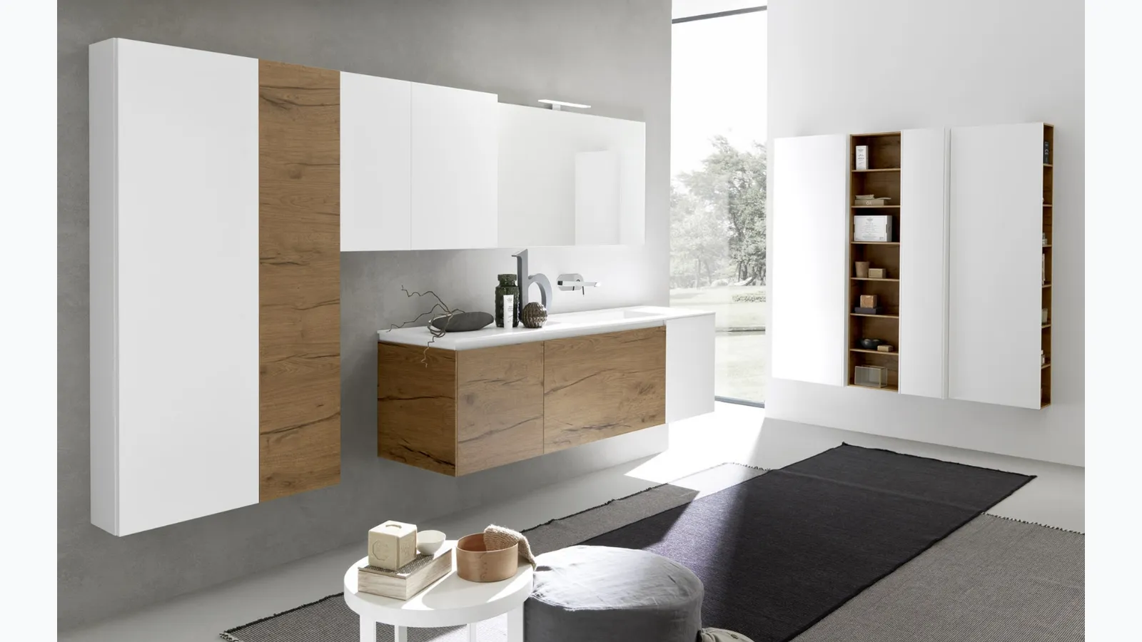 Mobile da Bagno sospeso in melaminico e laccato Lime 2|0 Comp 203 di Azzurra