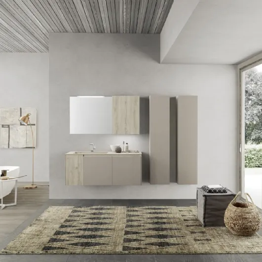 Mobile da Bagno sospeso in melaminico Lime 2 0 Comp 201 di Azzurra