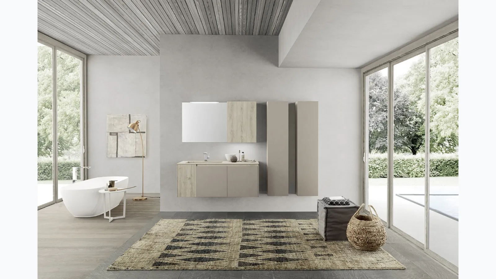 Mobile da Bagno sospeso in melaminico Lime 2|0 Comp 201 di Azzurra