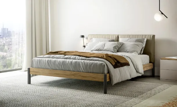 Letto con testiera in tessuto imbottito Eden Soft di Dielle Modus