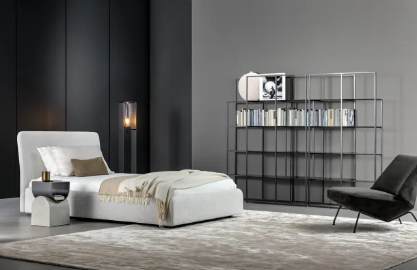 Letto singolo con box contenitore Tonight di Bonaldo