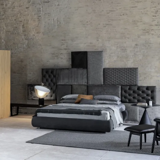 Letto con testiera Wall Panels di Flexteam