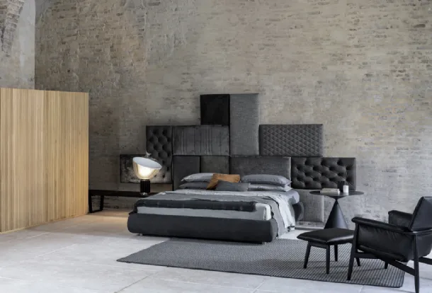 Letto con testiera Wall Panels di Flexteam