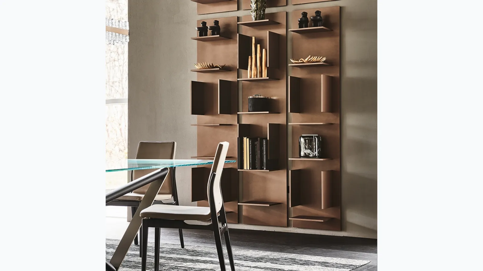 Libreria componibile a muro in legno Fifty di Cattelan Italia