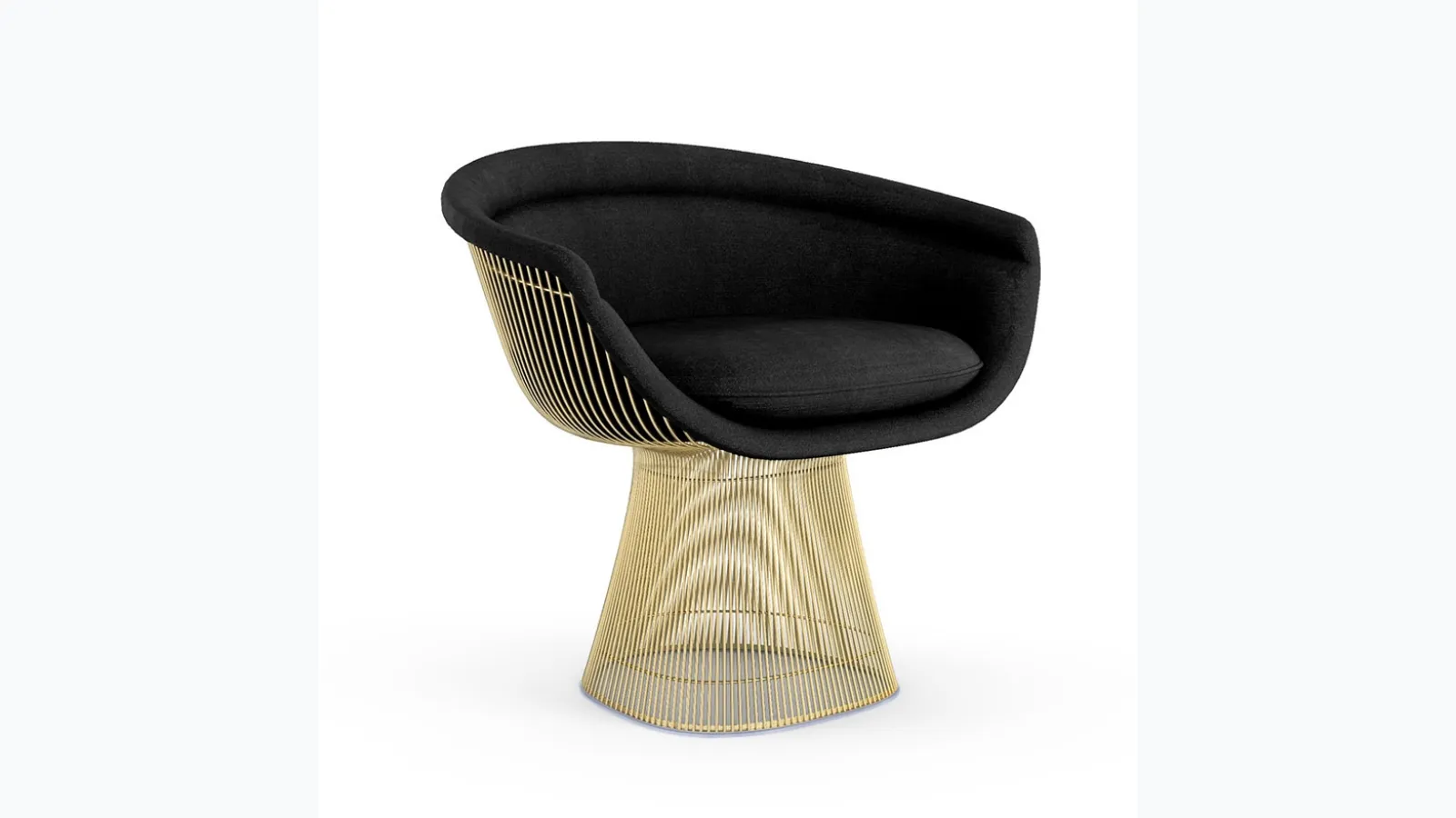 Poltroncina in tessuto e metallo Platner Lounge Chair Gold di Knoll