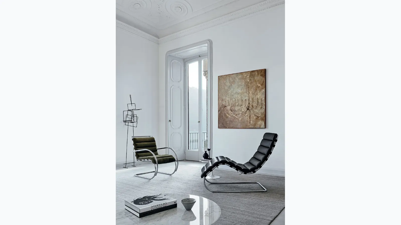 Poltroncine MR Lounge Collection in pelle e metallo di Knoll