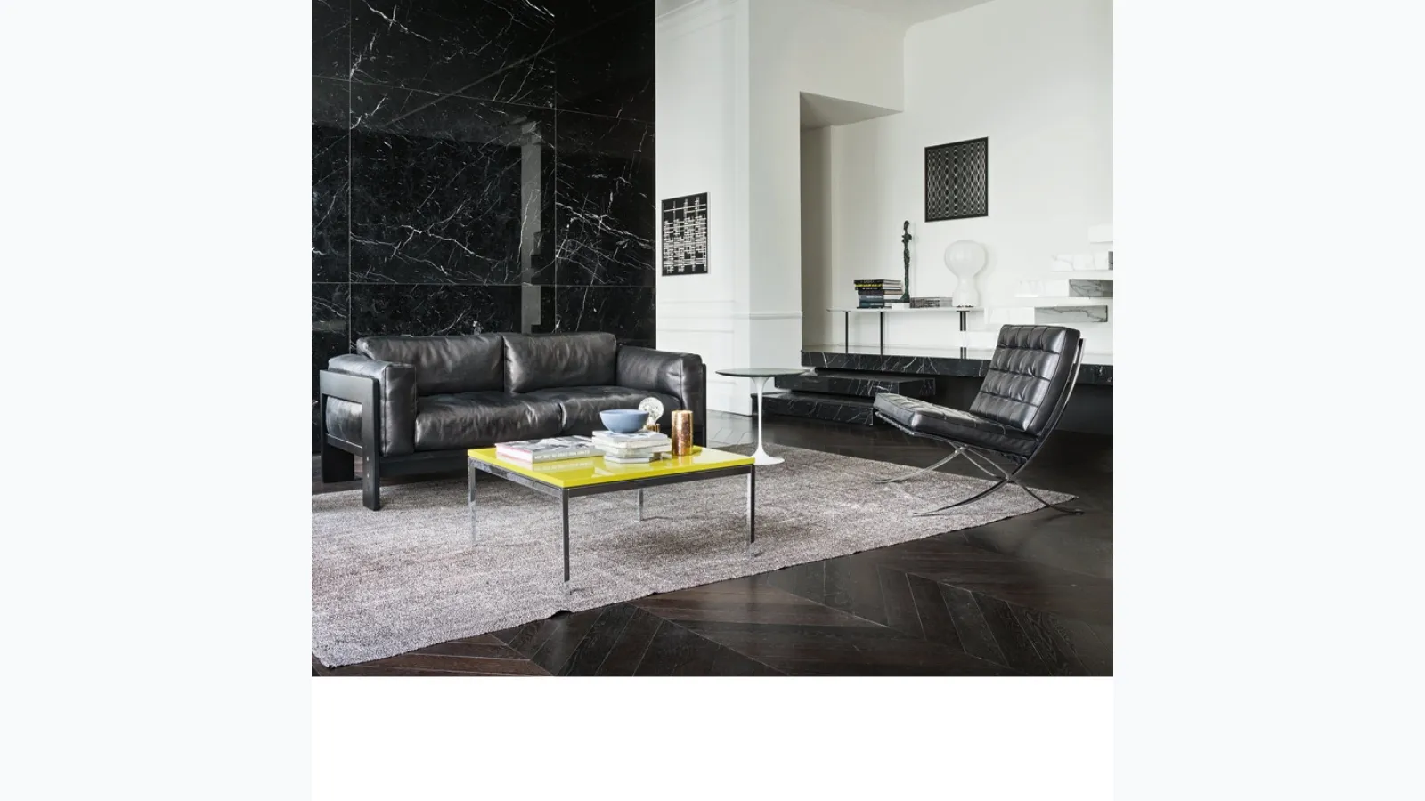 Divano lineare in pelle Bastiano Sofa Collection di Knoll