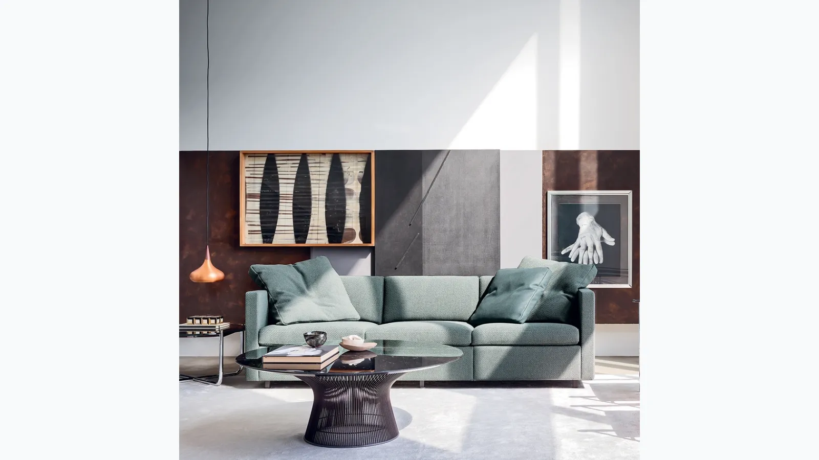 Divano lineare in tessuto Pfister Lounge Seating di Knoll