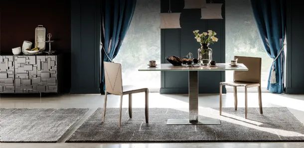 Tavolo Elvis Keramik rettangolare con piano in ceramica effetto marmo Elvis Keramik di Cattelan Italia