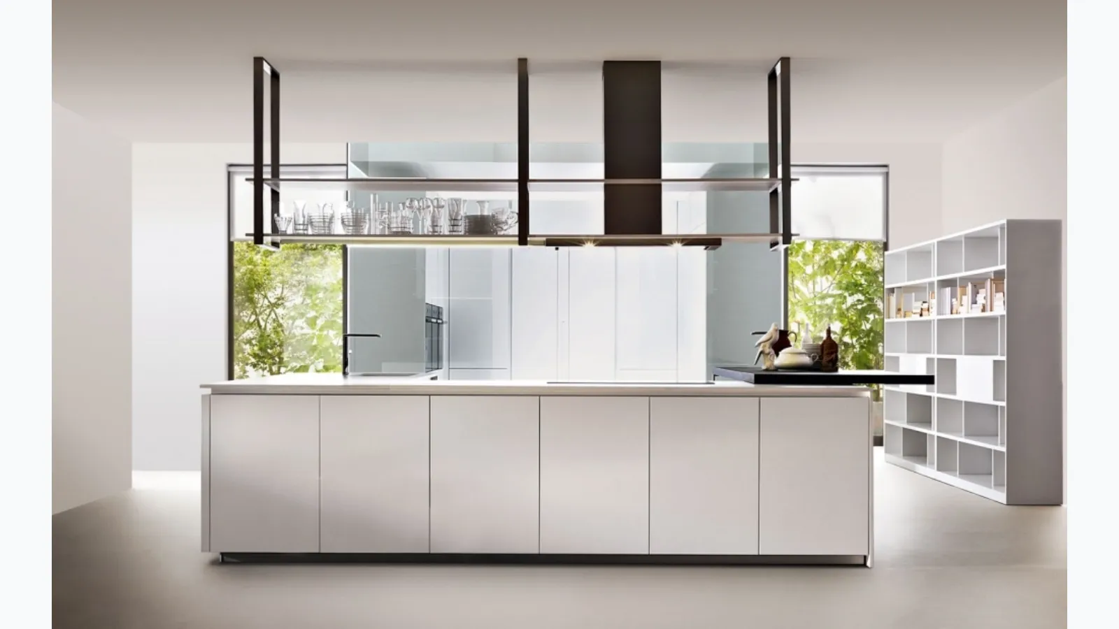 Cucina Design con isola in laminato Bianco HiLine 6 di Dada