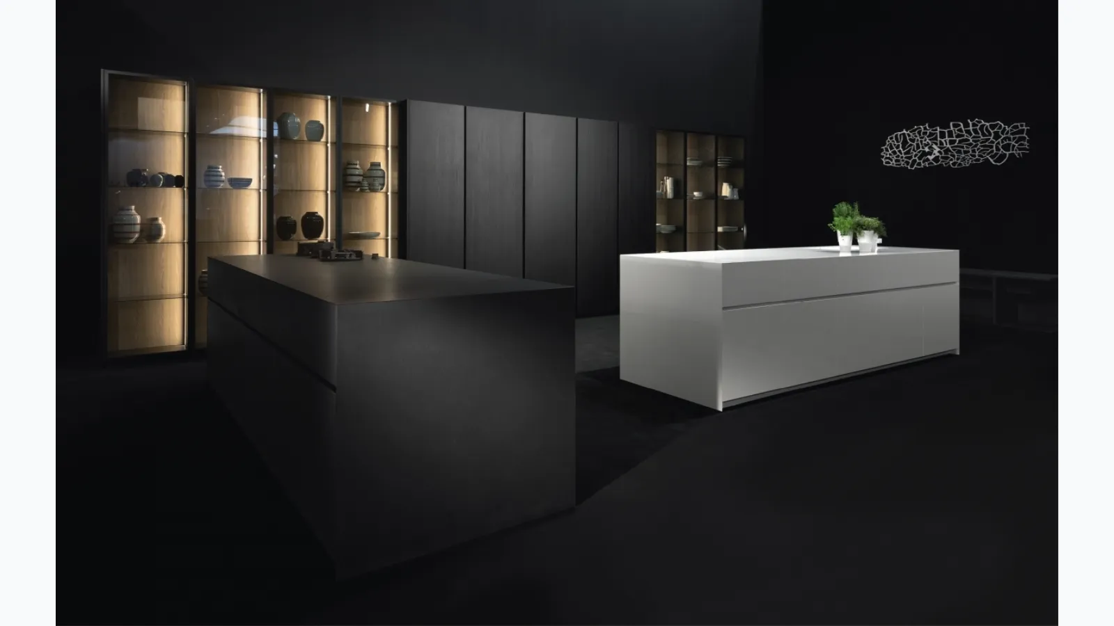 Cucina Design con doppia isola in legno e laccato Giza 07 di Maistri