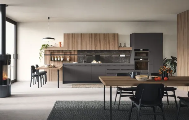 Cucina Moderna con penisola Colibrì Maniglia 04 di Forma Cucine