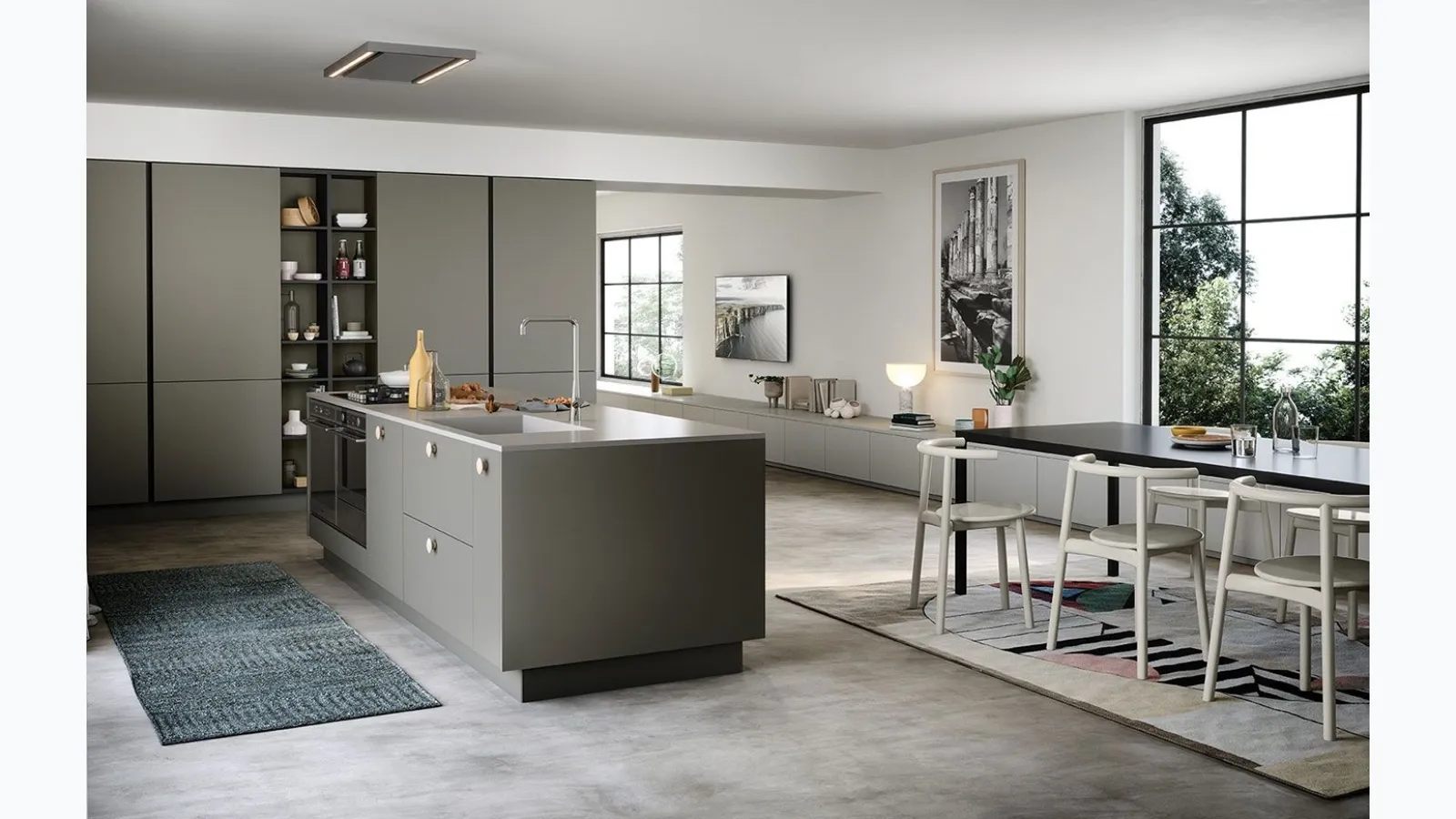 Cucina Moderna con isola Trend Maniglia Home 03 di Forma Cucine