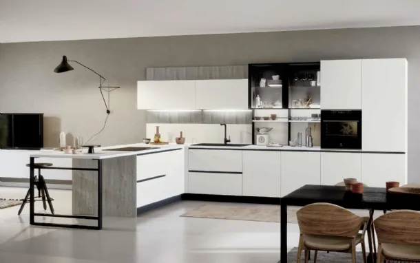 Cucina Moderna con penisola Trend Maniglia Home 04 di Forma Cucine