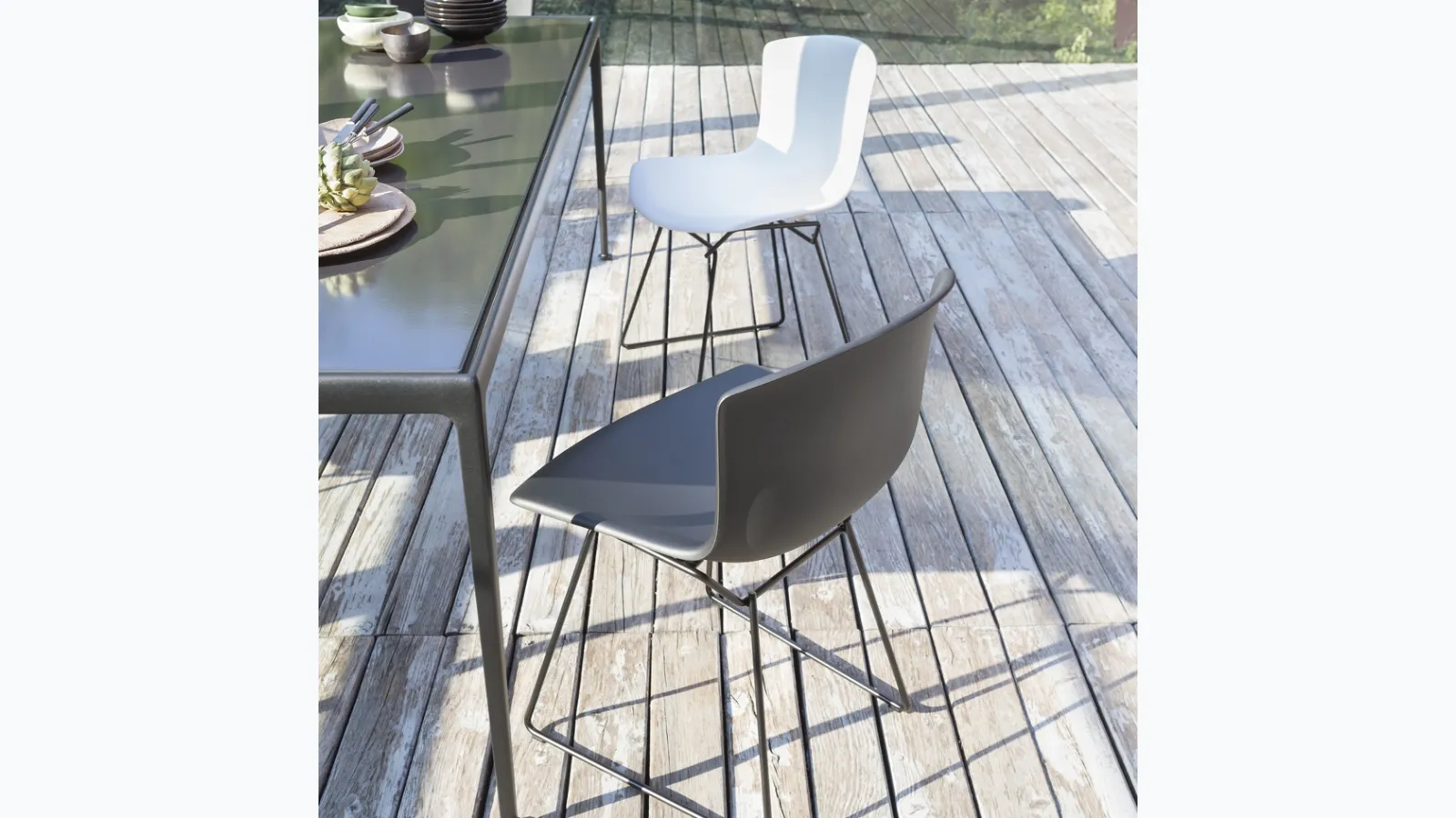 Sedia da giardino Bertoia Plastic Side Chair di Knoll