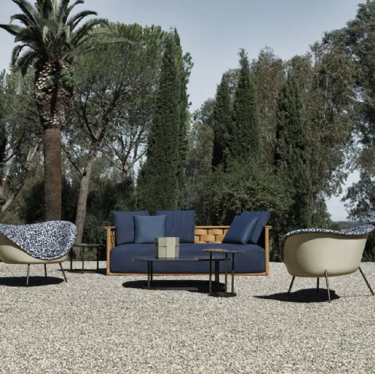 Poltroncina di design in tessuto con scocca rigida D 154 2 di Molteni & C